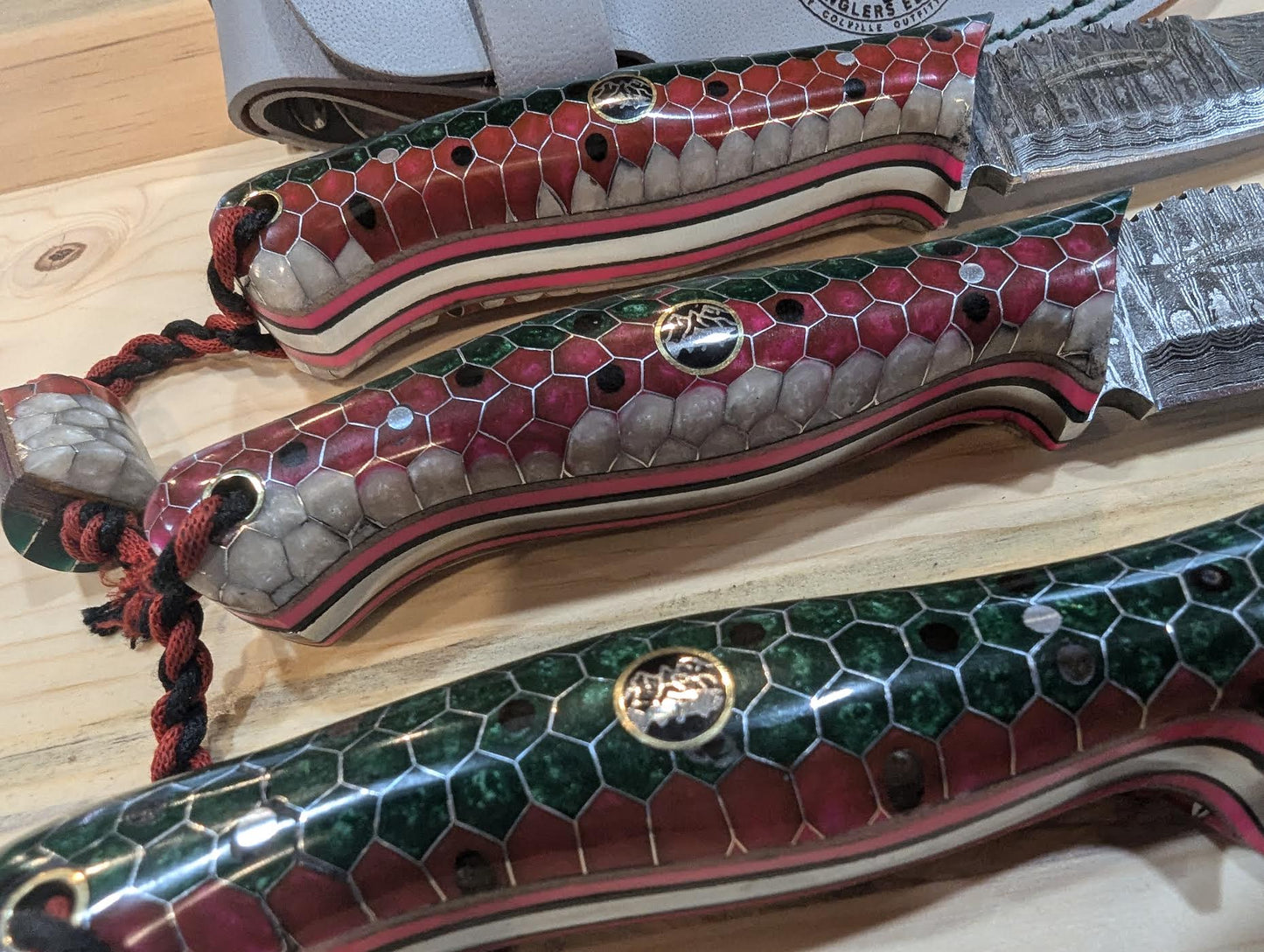 Rainbow Trout Carbon Damascus Knife *Blemished Prototype