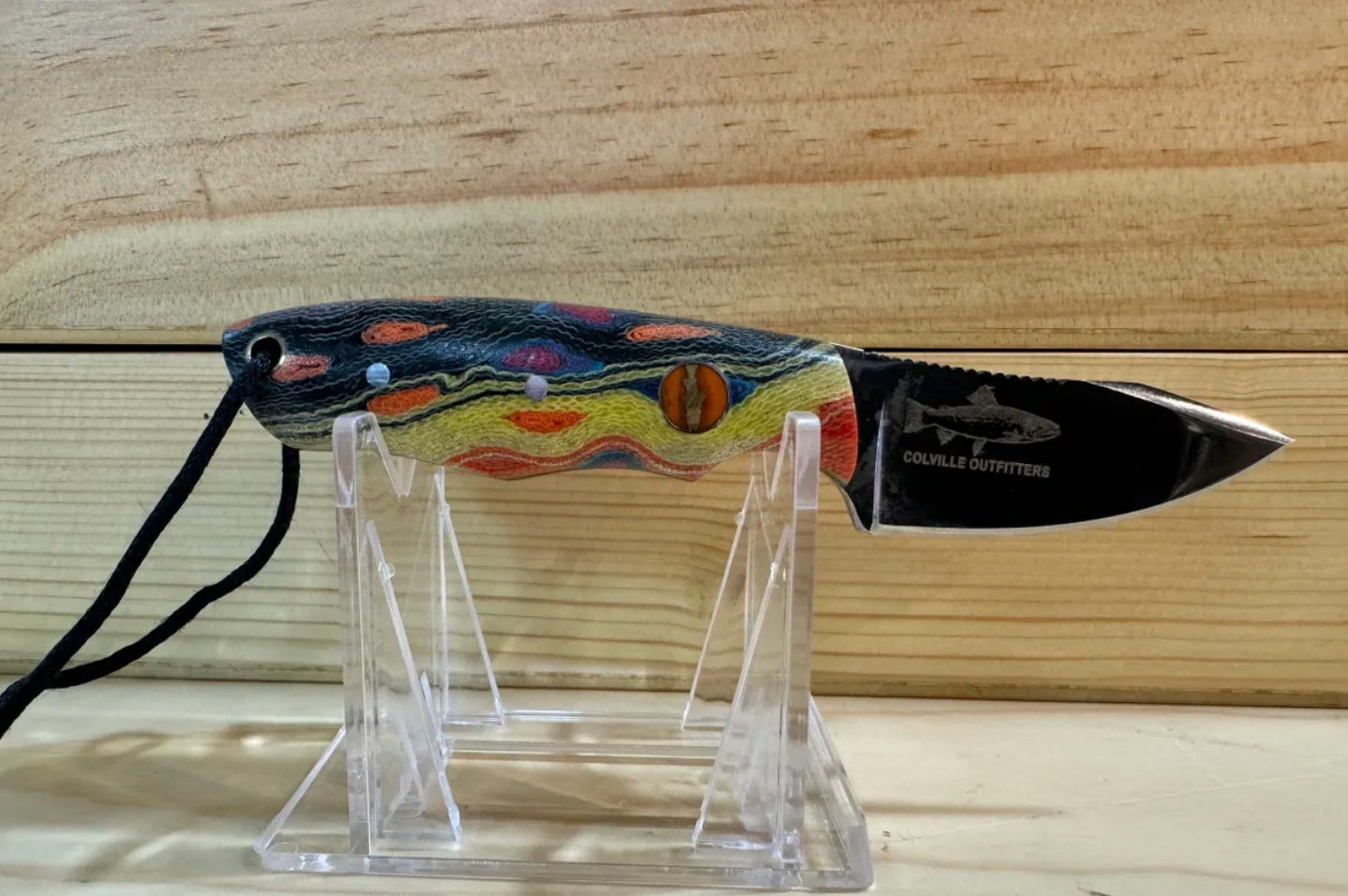 Angler's Edge Mini Trout Knife Brook Trout Micarta Handle