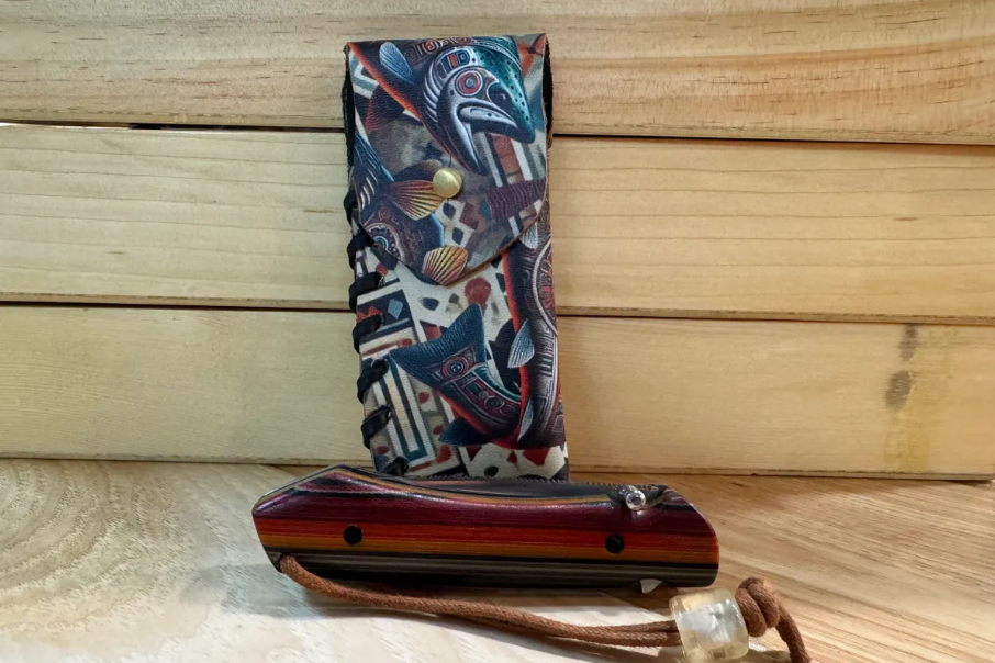 Anglers Edge Folding Knife w/ Custom Sheath