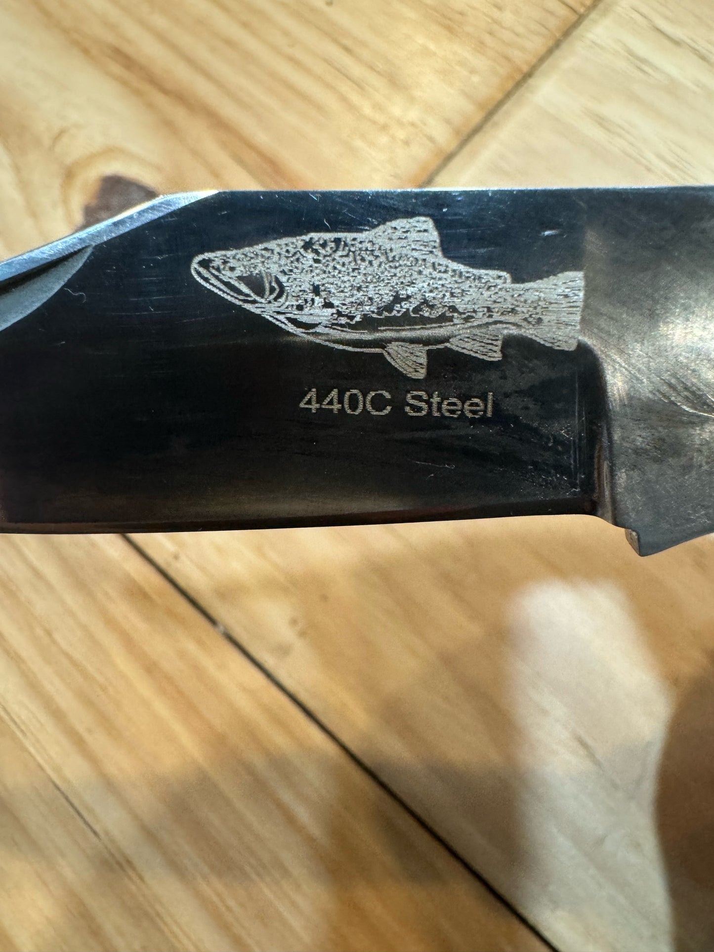 Anglers Edge Brook Trout Micarta Handle Folding Knife