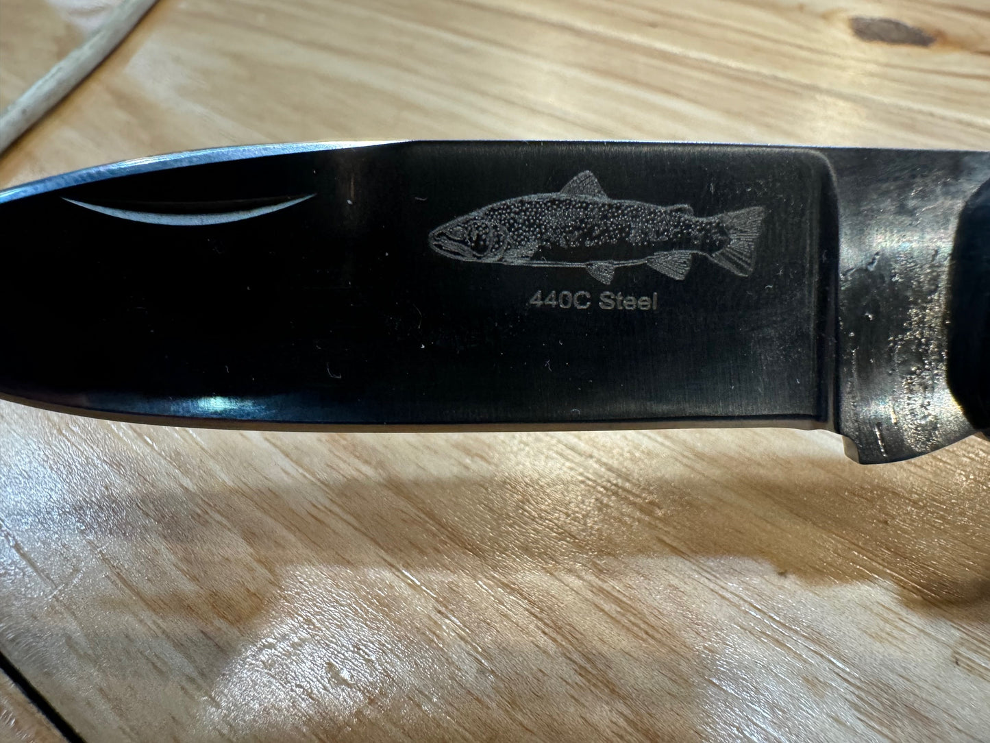 Anglers Edge Brown Trout Resin Handle Folding Knife