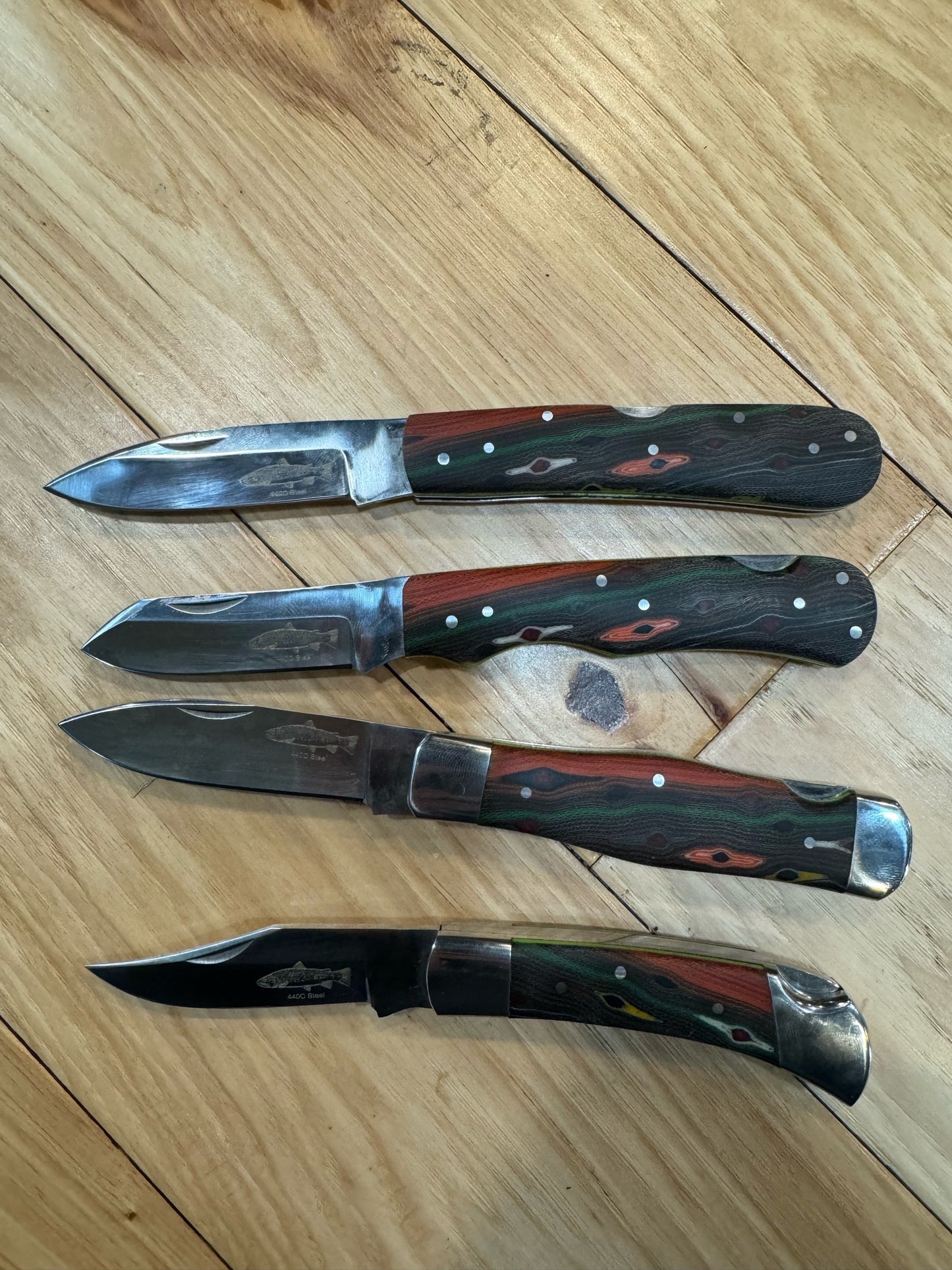 Anglers Edge Brown Trout Micarta Handle Folding Knife