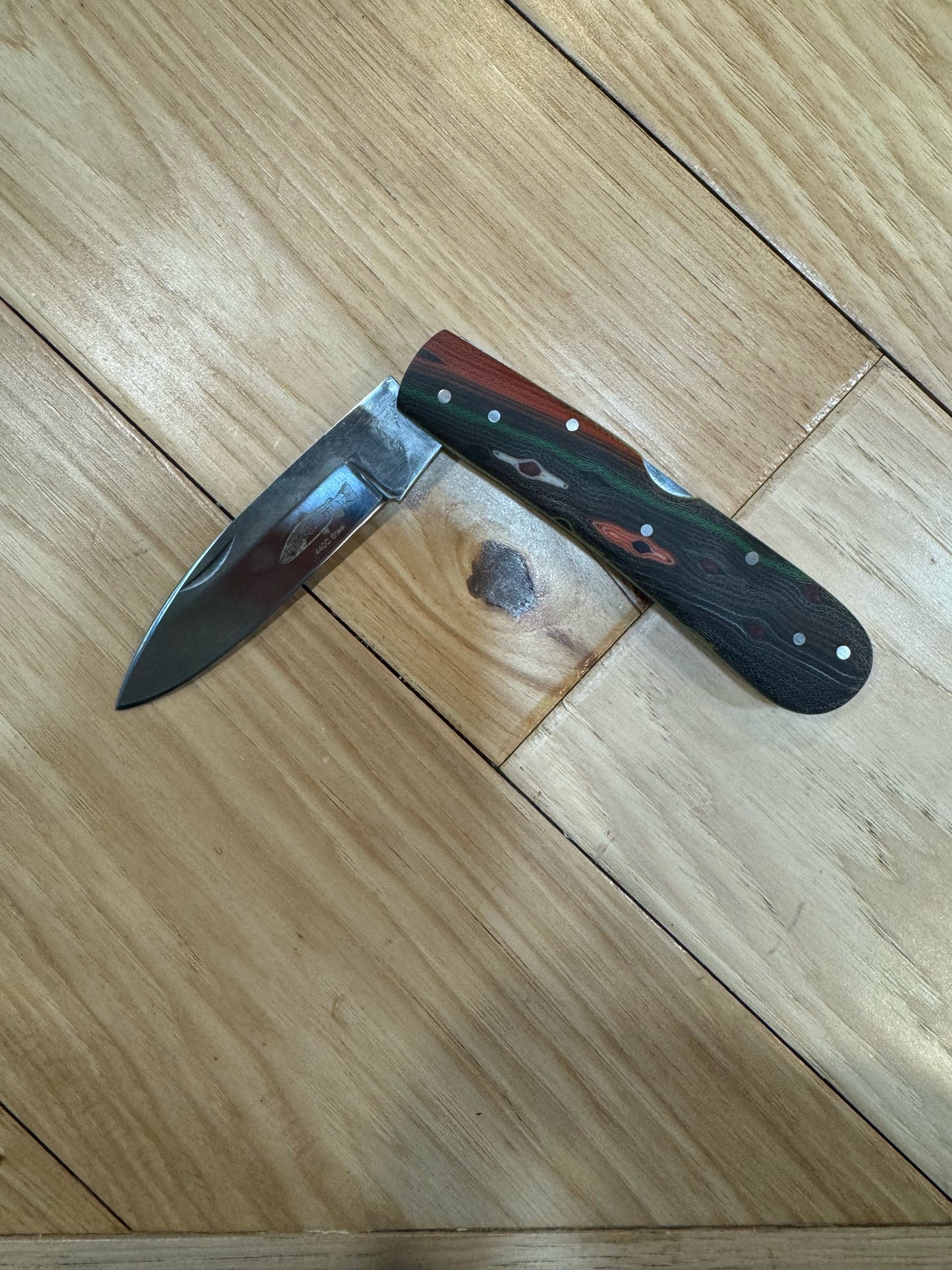 Anglers Edge Brown Trout Micarta Handle Folding Knife