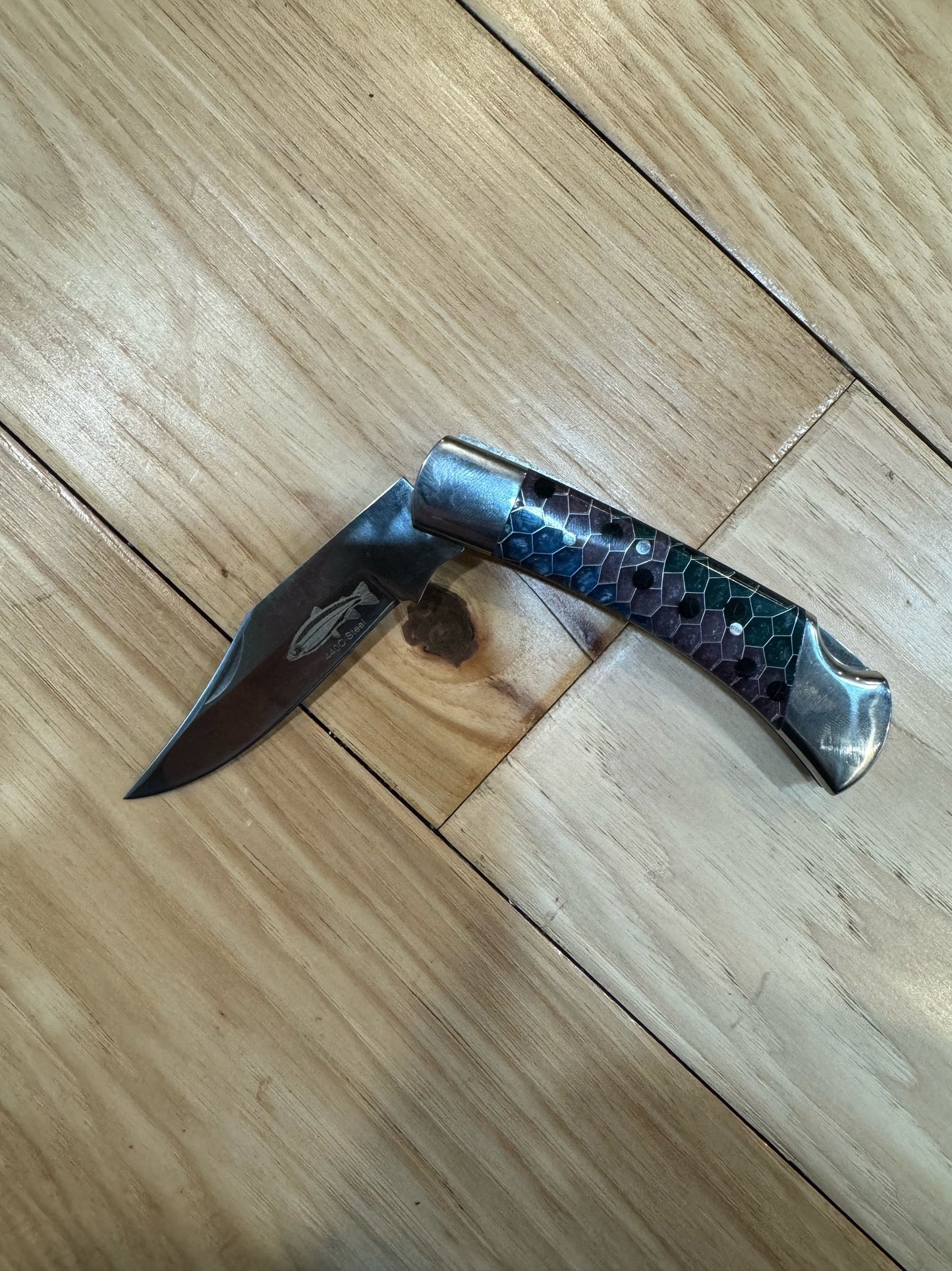 Anglers Edge Steelhead Resin Handle Folding Knife