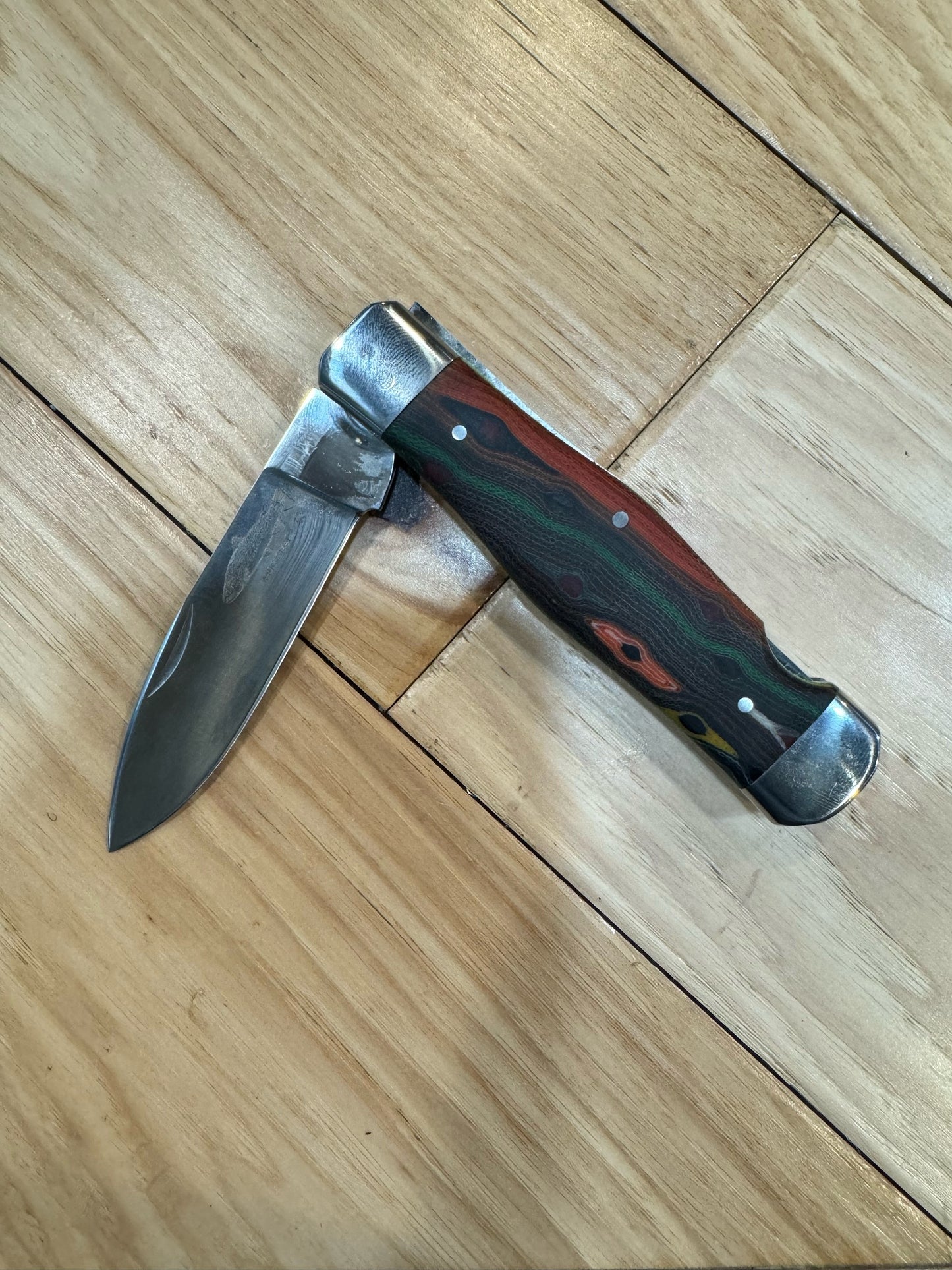 Anglers Edge Brown Trout Micarta Handle Folding Knife