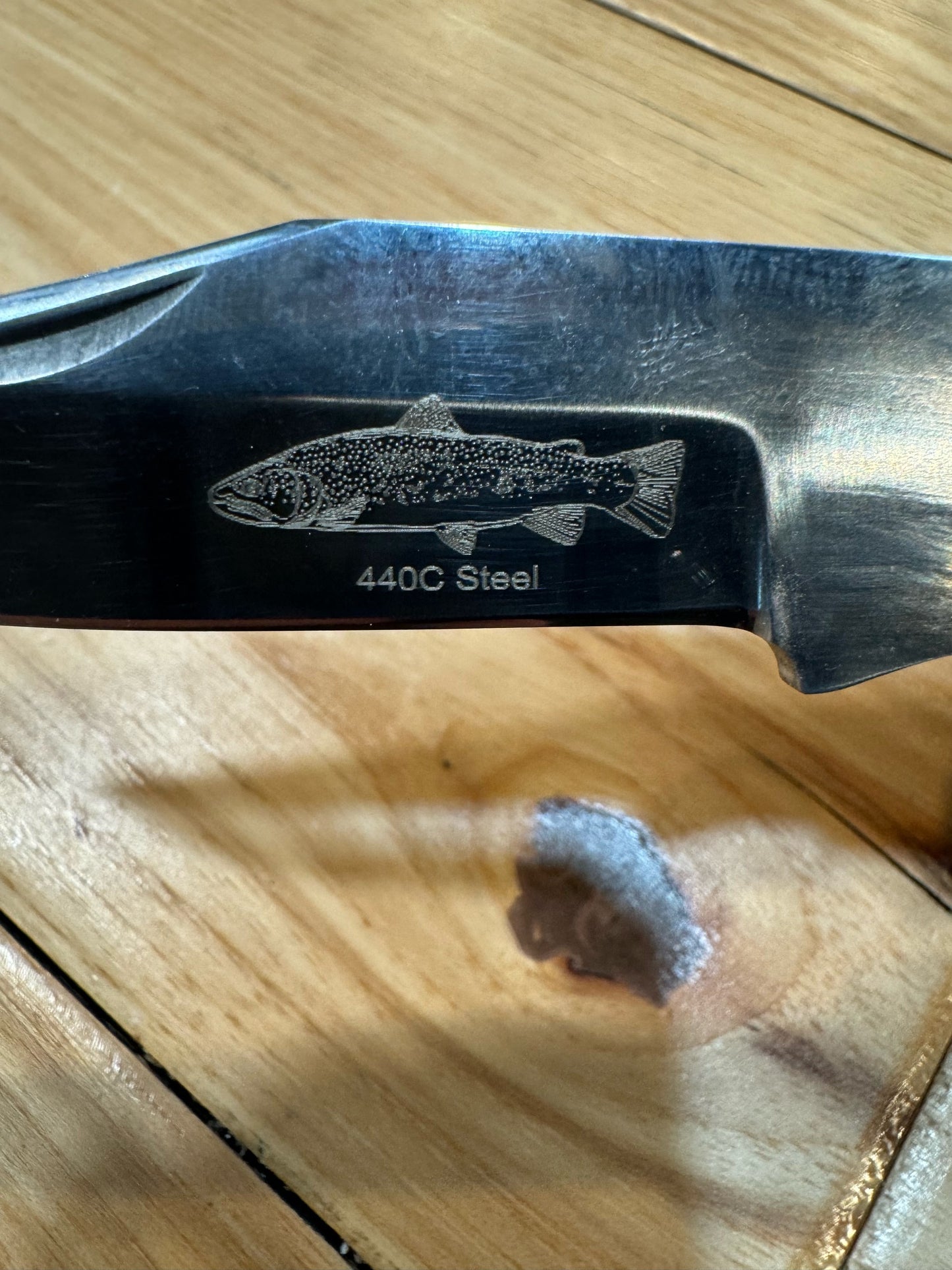 Anglers Edge Brown Trout Micarta Handle Folding Knife